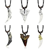 Ymimanchil Shark Tooth Necklace Summer Shark Teeth Necklace for Men Beach Surfer Necklace Leather Shark Tooth Pendant Necklaces for Women