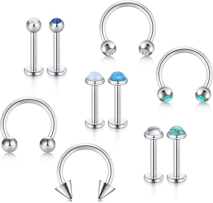 16G Cartílago Helix Piercing Oreja Daith Tragus Pendientes Barras Acero Quirúrgico Labret