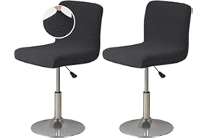 FUANGUI Bar Stool Covers Set of 2, Stretch Bar Stool Chair Cover Slipcovers, Knitted Jacquard Counter Stool Bar Chair Covers for Kitchen Pub Dining Room (Knitted Black)