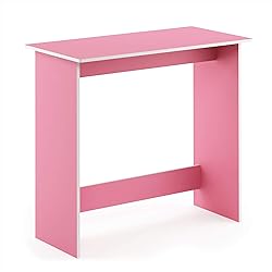FURINNO Simplistic Study Table, Pink, 15.5 in x
