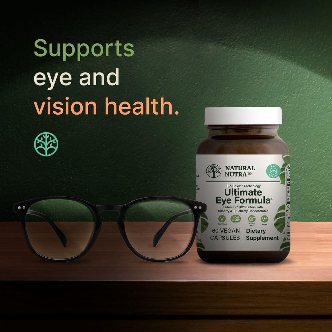 Natural Nutra Ultimate Eye Health Vitamins, Supplement, Improves Night Vision and Day Vision, Support Eye Health, Promote Ability to See Colors, Non GMO, Gluten Free, Bilberry Extract, 30 Capsules