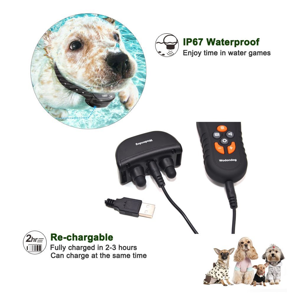 Dog Training Collar Remote – Rechargeable Waterproof Collar Receiver Training Devices with Beep Vibration for All Size Dogs Pet Trainer, Tracking Night Light, 550 Yards Remote Range, Light LCD Screen