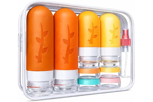 Tocelffe Travel Containers for Toiletries, 18pack TSA Approved Size Containers for Toiletries,travel bottles for Toiletries,travel Jars or Personal Essentials