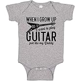 When I Grow Up I Want to Play Guitar Like My Daddy Baby Bodysuit One Piece or Toddler T-Shirt