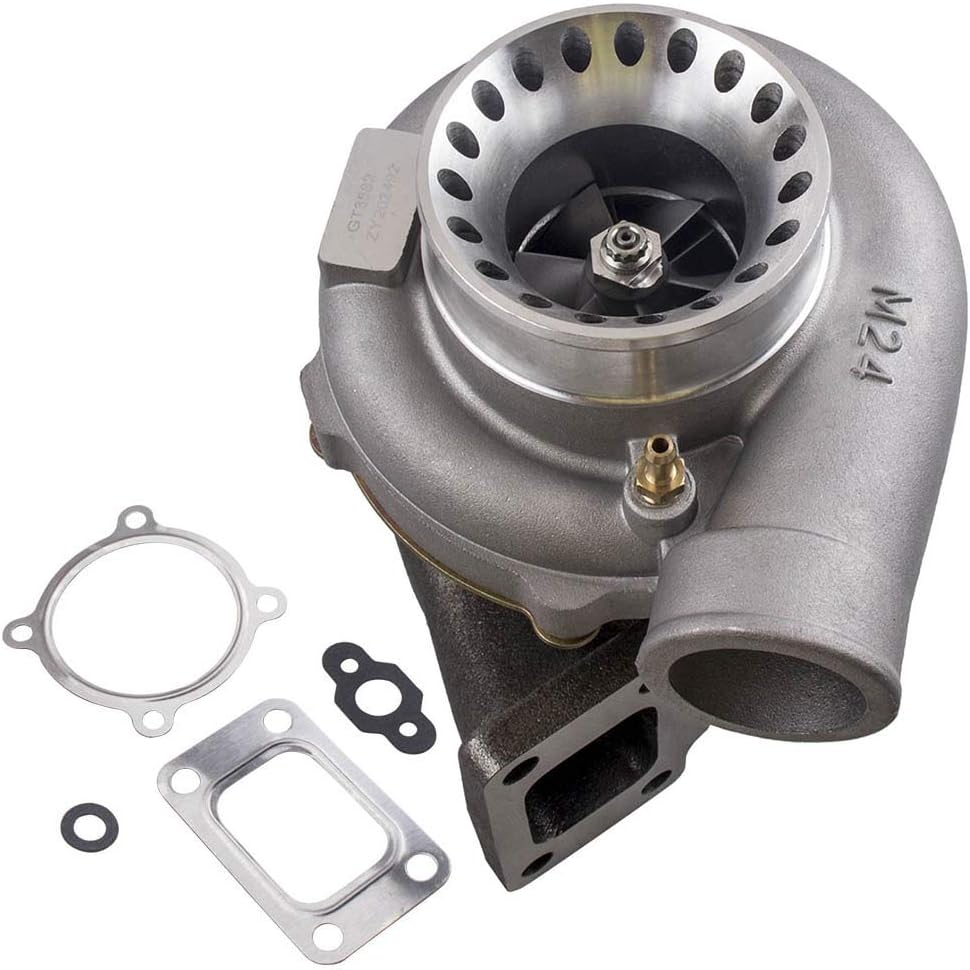 maXpeedingrods GT35 GT3582 GT3582R Turbo Anti-Surge Compressor AR.70/63 600HP, Universal Turbocharger External Wastegate T3 Flange for 2.5L-6.0L Engines Water + Oil Cooled