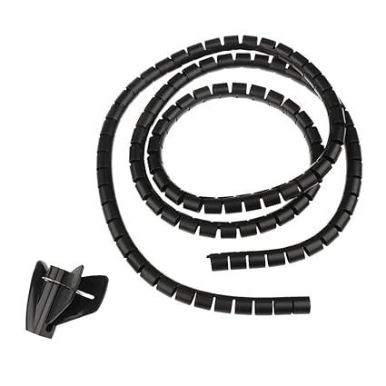 Cable Tidy Wire Storage Cable Organizer Spiral Zip Wrap Tool - Black, 18mm