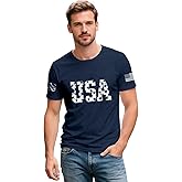 LuxLass American Flag Shirts for Men USA Patriotic T-Shirt 4th of July Tee Tops
