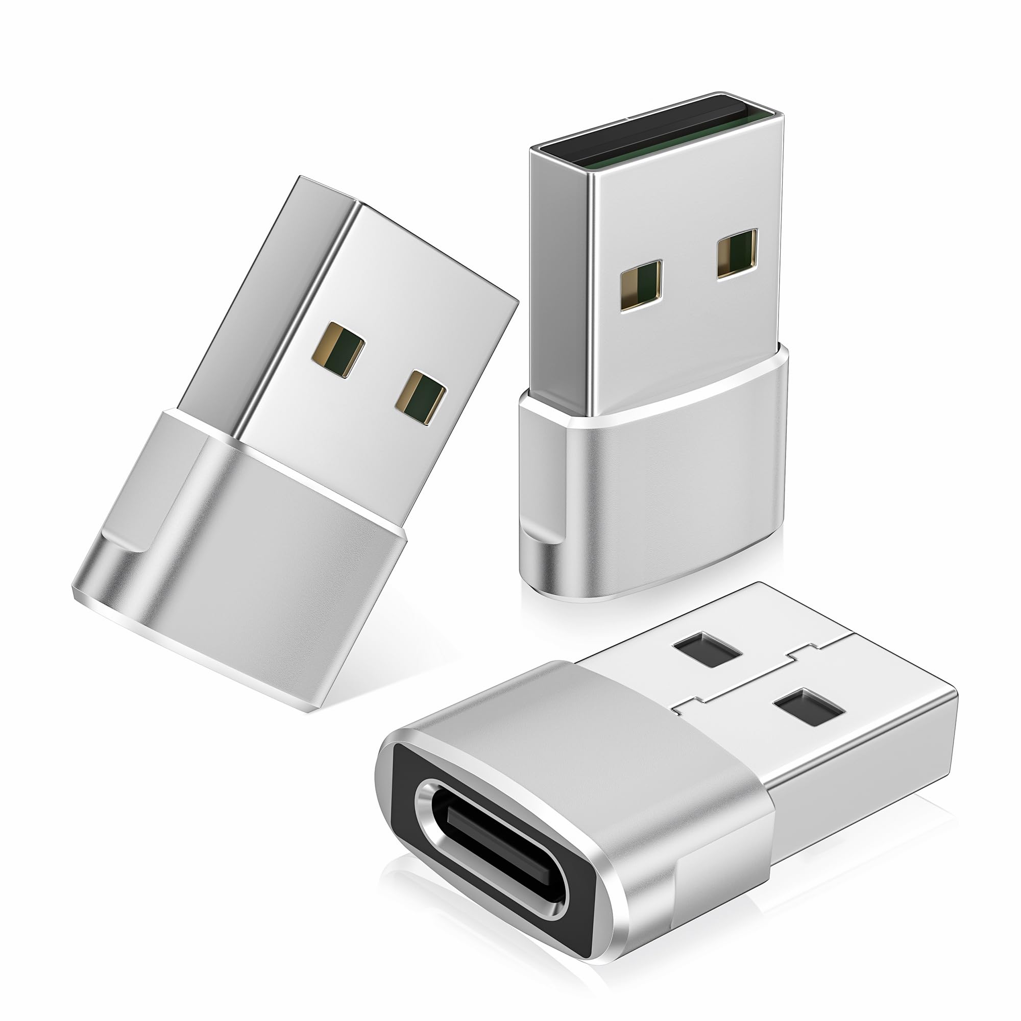 Basesailor USB to USBC Adapter,Type C Female A Male Charger Converter 3Pack