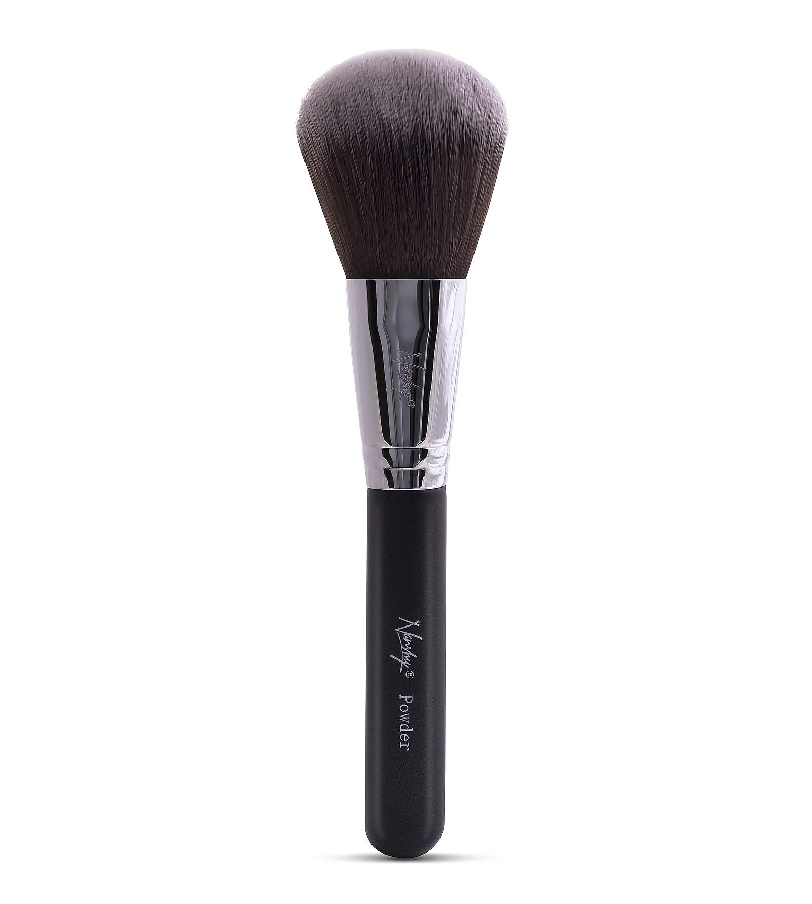 Nanshy Large Face and Body Powder Makeup Brush for cosmetic such as foundation, bronzer, blush. Vegan, soft synthetic, cruelty free brushes. Black Handle