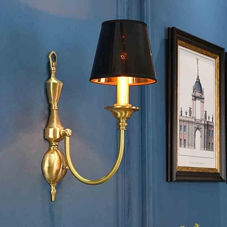 XW LRW Lámpara de Pared Americana de Cobre, lámpara de Noche, lámpara