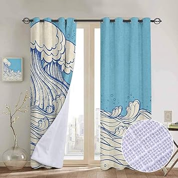 Amazon Com Nuomanan Living Room Curtains Nautical Abstract Doodle