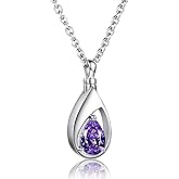 Sariel 925 Sterling Silver Cremation Jewelry Memorial CZ Teardrop Ashes Keepsake Urns Pendant Necklace for urn Necklaces Ashes Jewelry Gifts