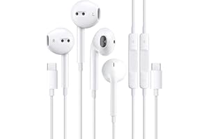 ZETUTI 2 Packs USB C Headphones for iPhone 16 15 Earbuds with Microphone & Volume Control HiFi Stereo Type C Earphones for Galaxy S23/S22/S21/S20/Ultra Note 10/20, for iPad Pro Pixel 7/6/6a/5/4 OnePlus 9 8