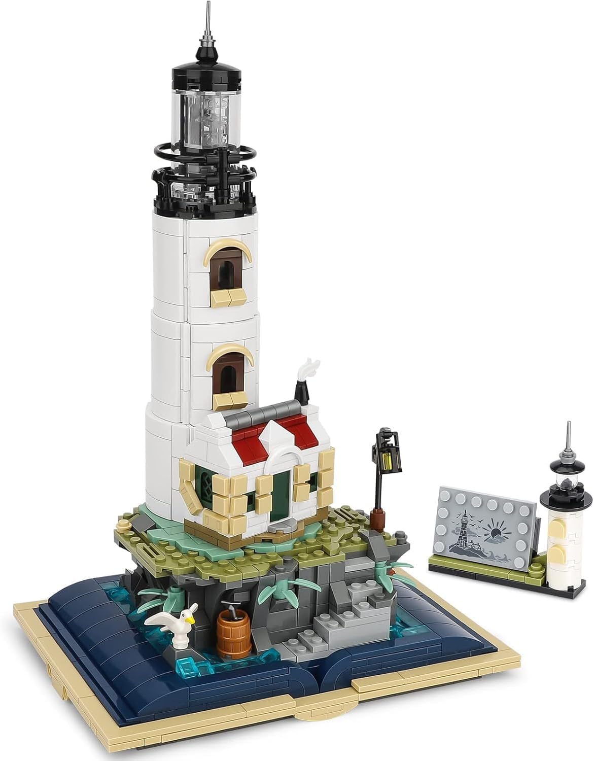 QLT Ideas Lighthouse Building Set for Adults, Creative STEM Gift with Glowing Rotating Lighting for Teenager Ages 14+, Unique Collection and Display Model for Home (1016 PCS)