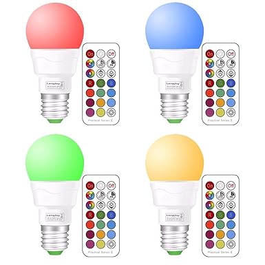 LED RGBW Lampe mit Fernbedienung | e27 farbwechsel led | 3W(ersetzt 20W) Dimmbare Birne mit RGB und Kaltweißem(5700 Kelvin) |