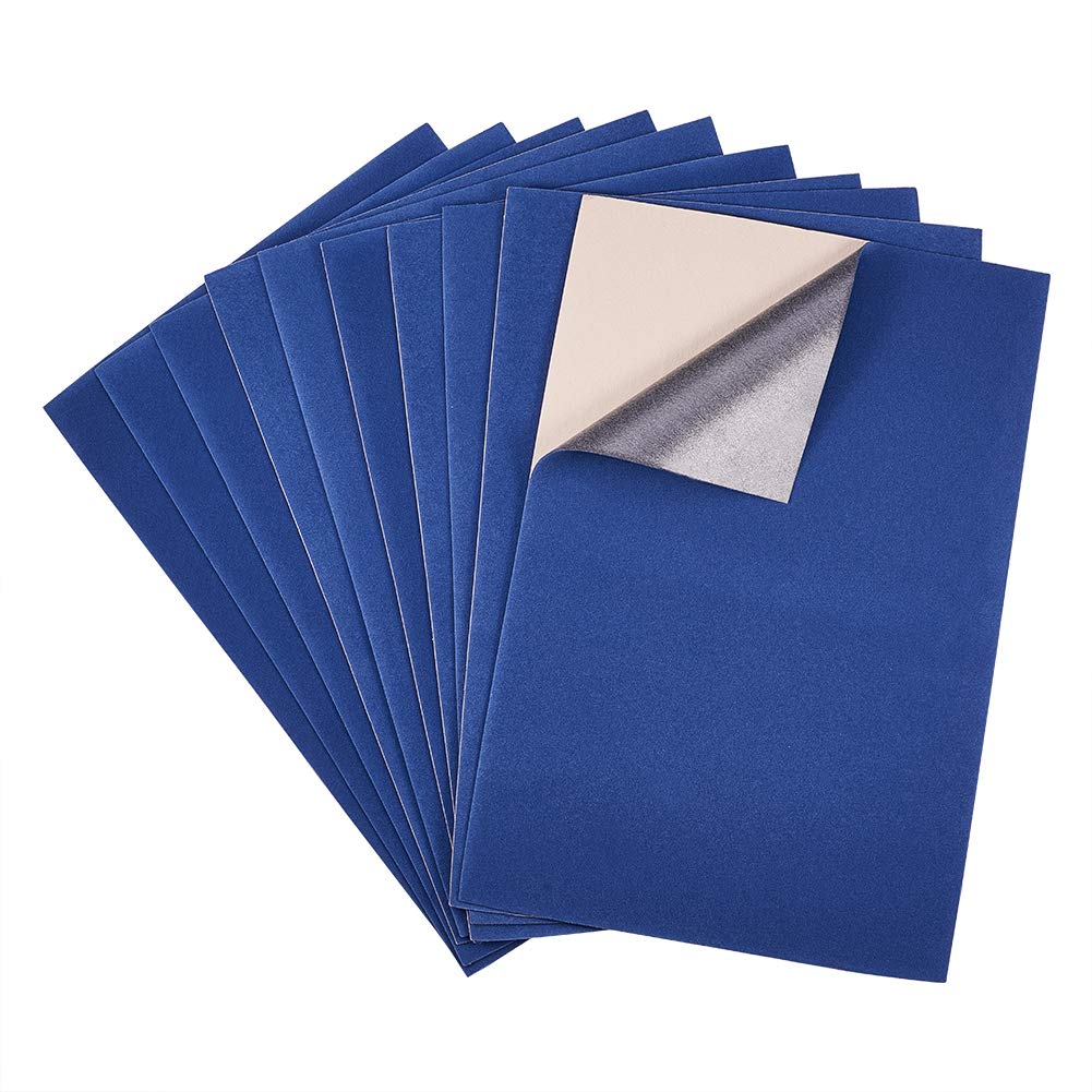 BENECREAT 20PCS Velvet (Marine Blue) Fabric Sticky Back Adhesive Felt