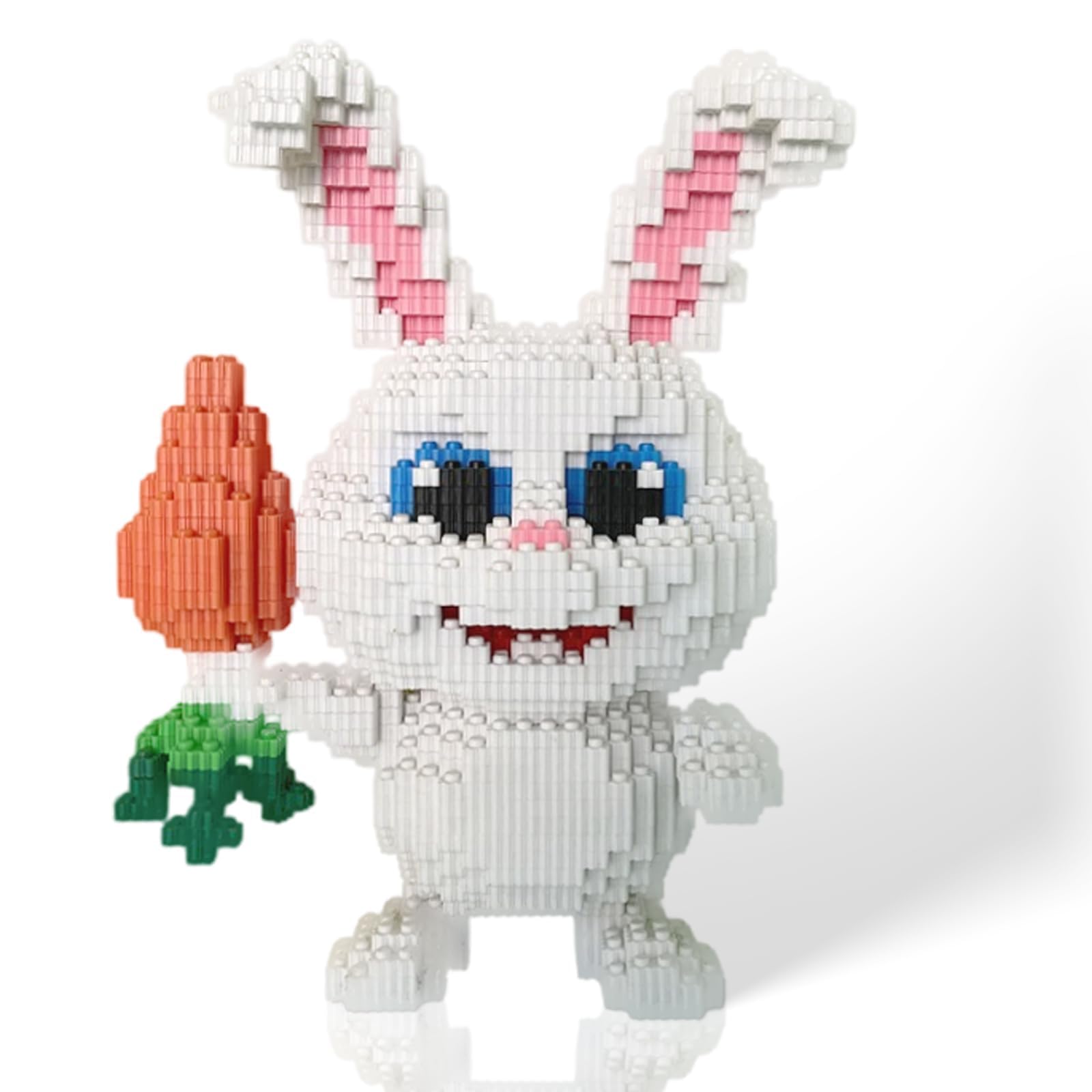 Photo 1 of Rabbit Micro Building Blocks Set, Easter Bunny with Carrot, Nanoblock White Jade Rabbit, Wild Safari Animals, Gift for Aged 12 and Above, Compatible with Lego (Rabbit 5200pcs)