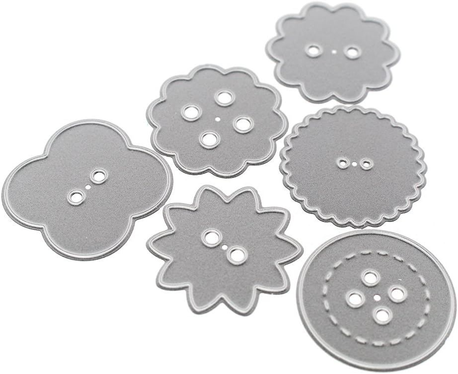 Casualcatch 6pcs Metal Die Cuts Button Metal Cutting Dies Stencils DIY Invitation Scrapbook Embossing Album Paper Photo Craft for Card Making Mould Template Christmas Gift