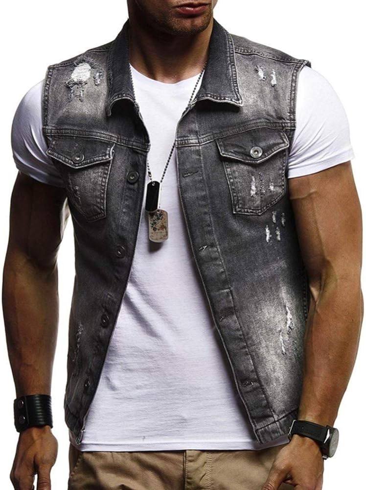 denim jacket waistcoat