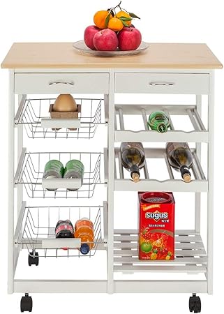Amazon Com Kepooman Stainless Steel Kitchen Cart Moveable