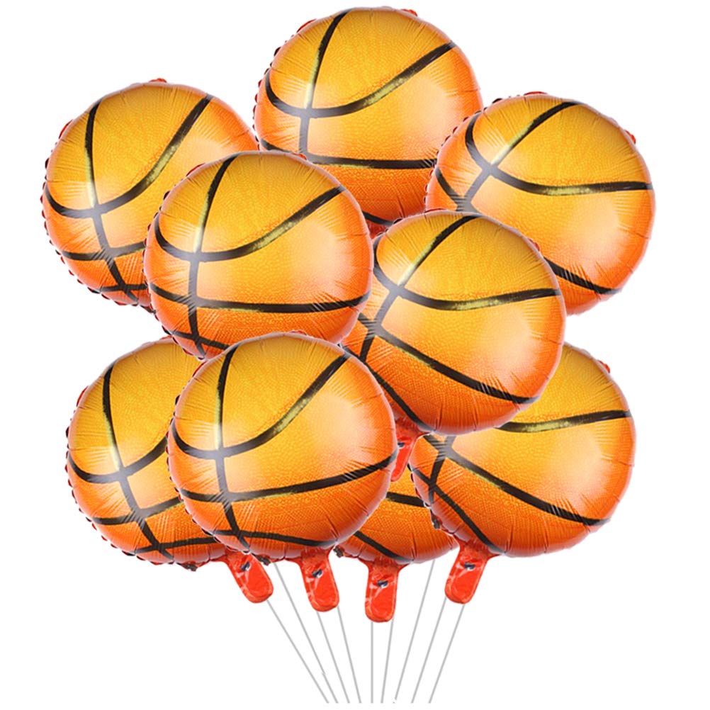 10pcs Basketball Balloons 18inch Basketball Birthday Decorations Aluminum Foil Sports Mylar Balloons Basketball Party Decorations Basketball Birthday Party Supplies