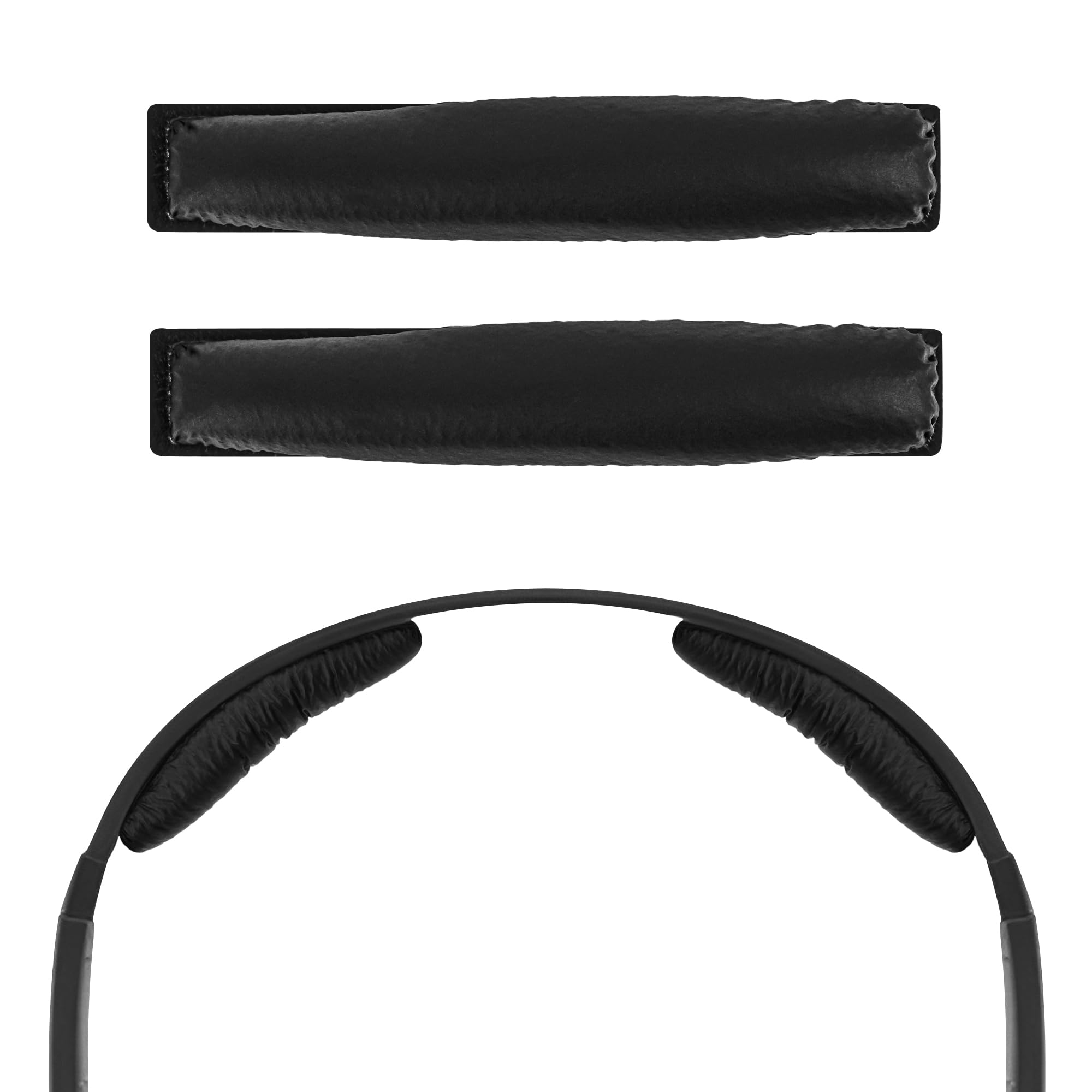 Geekria Protein Leather Headband Pad Compatible with Sennheiser PX100/ PX200/ PX80 Headphones, Replacement Band Repair Part (Black)