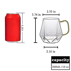 AEFPOYMXU 10 oz Clear Glass Espresso Cups Set of 2