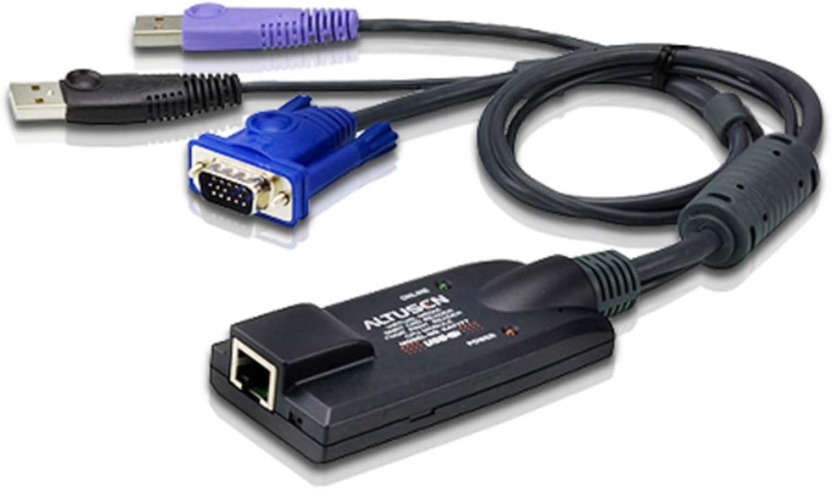 ATEN USB - VGA to Cat5e/6 KVM Adapter Cable, KA7177-AX (KVM Adapter Ca, Black,Blue,Purple