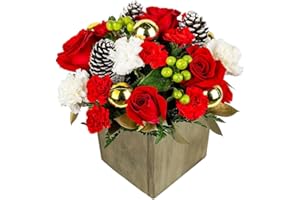 Sleigh Bell in Wooden Vase | Arabella Bouquets | Fresh Flowers for Delivery, Christmas, Birthday, Congratulations