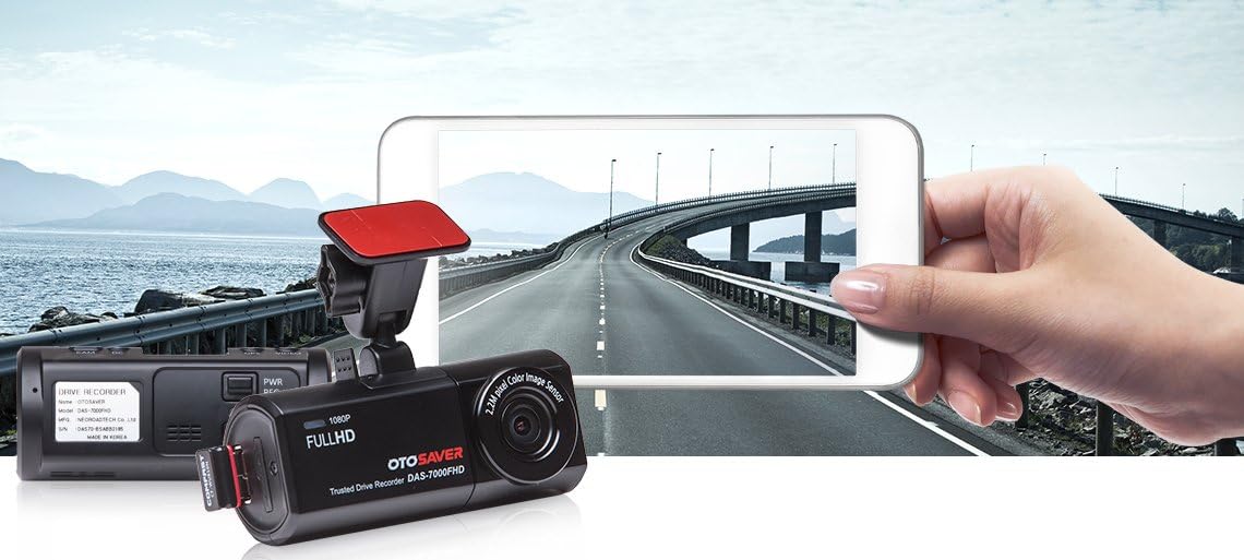 OTOSAVER DAS-7000FHD, with External GPS Front and Rear 2 Channel Car Black Box/Car DVR Recorder Wi-Fi, 1080p Full HD, G Sensor, 16GB SD Card Included, upto 128GB support