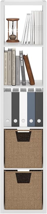 Furinno Cubicle 5-Cube Open Back Storage Shelf White 40 cm W view 7