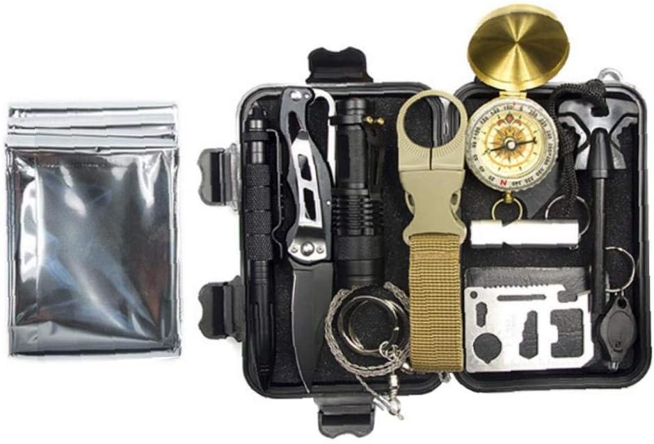 1PC Survival Gear Kits 13 in 1 Outdoor Emergency Sos Survive Tool for Wilderness Trip Cars Hiking Camping Including Wire Saw