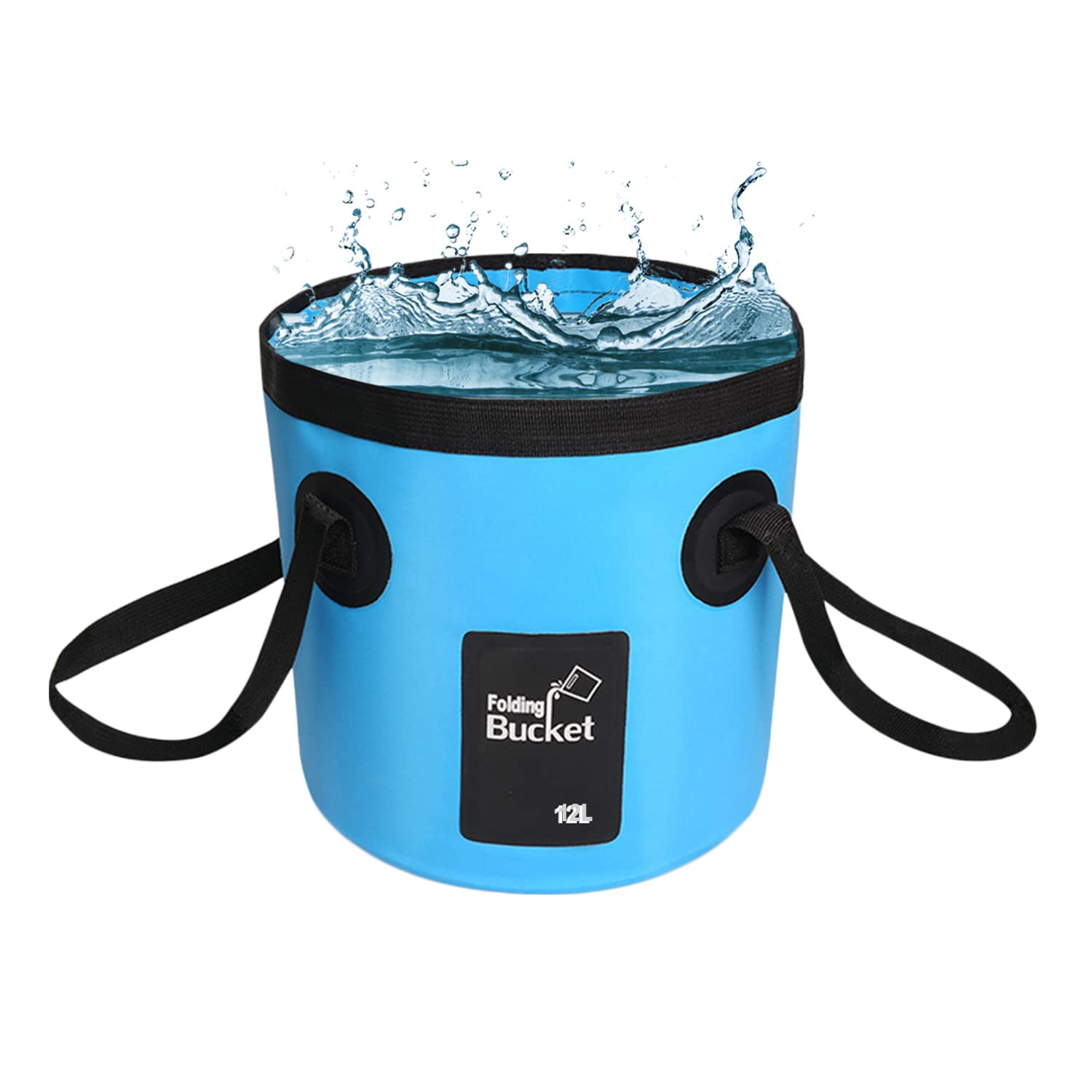folding bucket,handy folding bucket，Suitable for car washing, gardening, traveling, picnics, fishing, camping, boating, hiking （12L Blue）