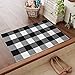 Ecoshome Cotton Bath Runner Checkered Plaid Area Rug Door Mat for Entry Way Washable Carpet for Kitchen (24