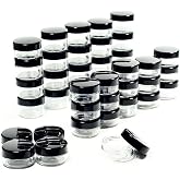 ZEJIA 5 Gram Sample Containers with Lids, Small Travel Size Containers | Small Travel Size Containers, Sample Jars with Labels, Reusable for Makeup, Eye shadows, Lotions, Creams（50 Count）
