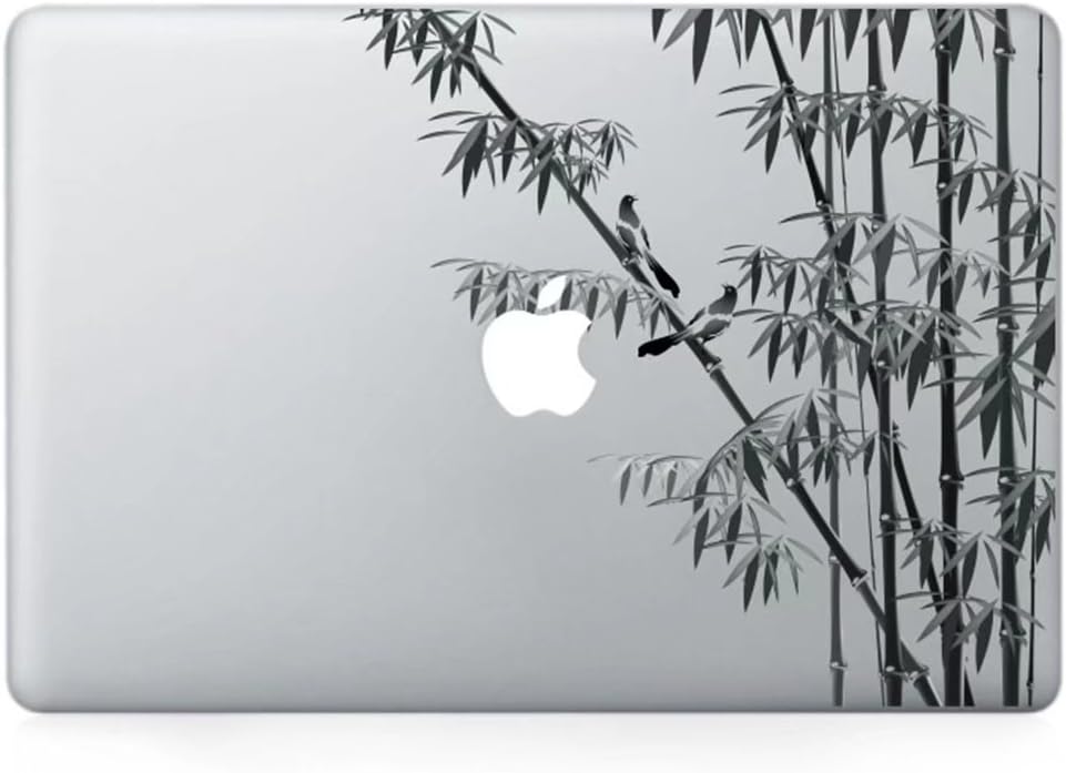 Macbook Stickers, Bamboo Maeco Removable Vinyl Decals Sticker Skin, Eco-friendly Oracal Waterproof Stickers for Apple MacBook 12 inch (A1534) Laptop with Glowing Logo.
