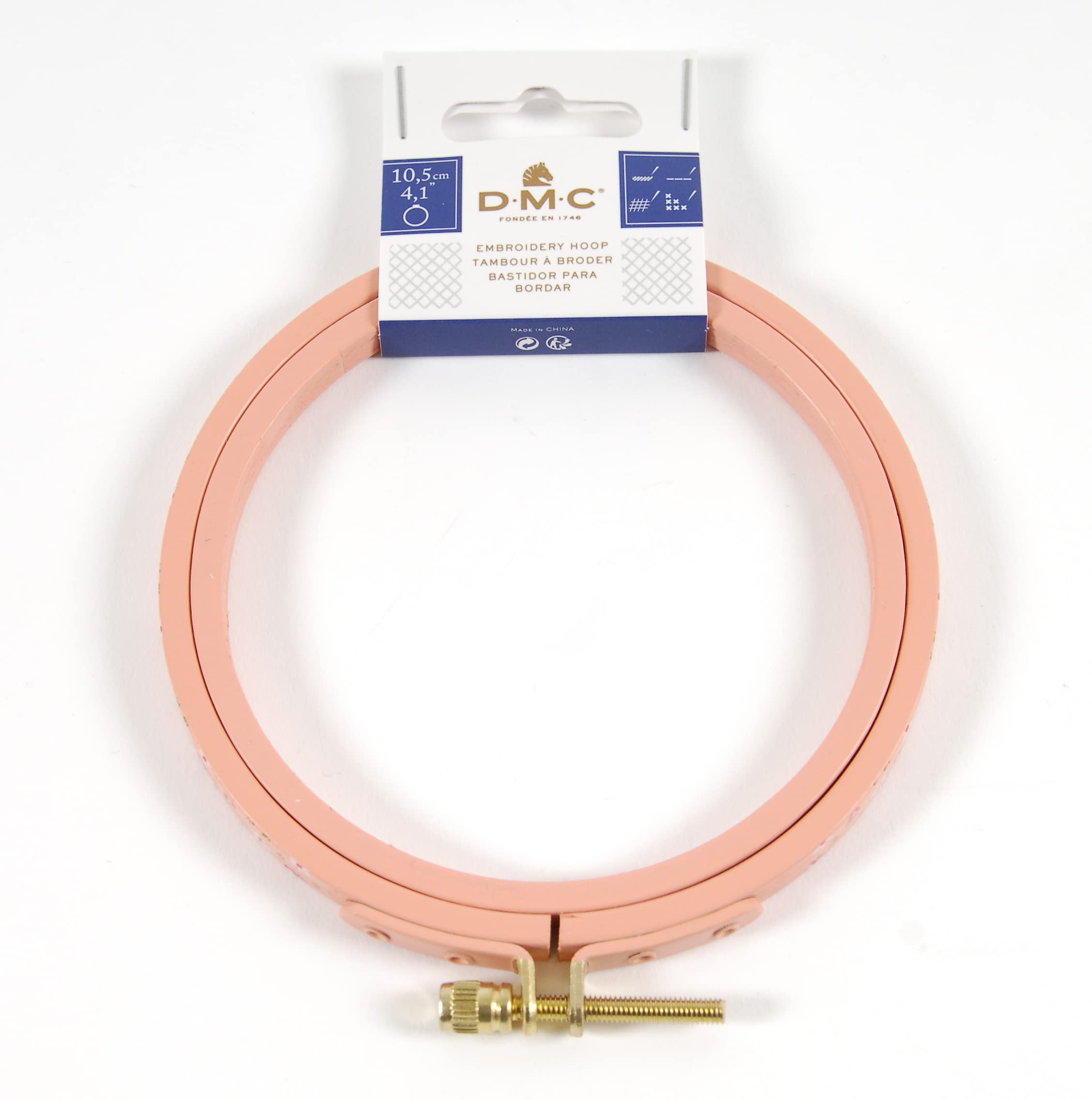 DMC MP001/105 Orange Round Embroidery Drums, Wood, 10.5 x 1.5 x 10.5 cm