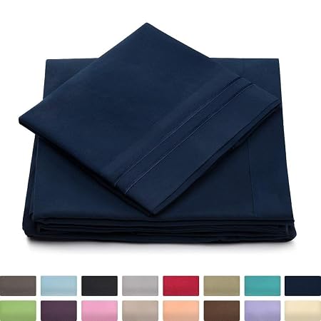 navy blue deep pocket queen sheets