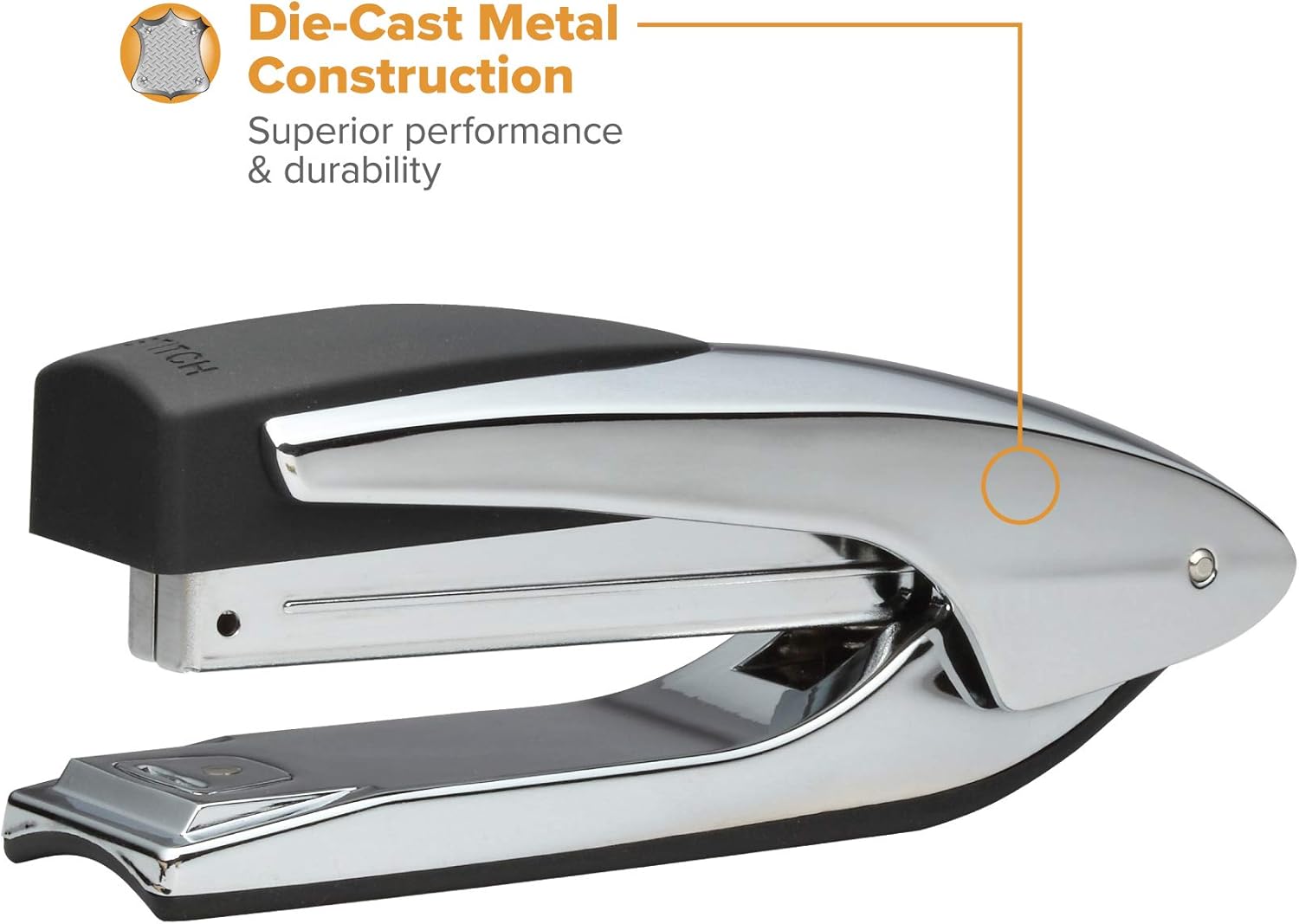Bostitch Premium Metal Executive Stand-Up Desktop Stapler, Chrome (B3000) : Desk Staplers : Office Products