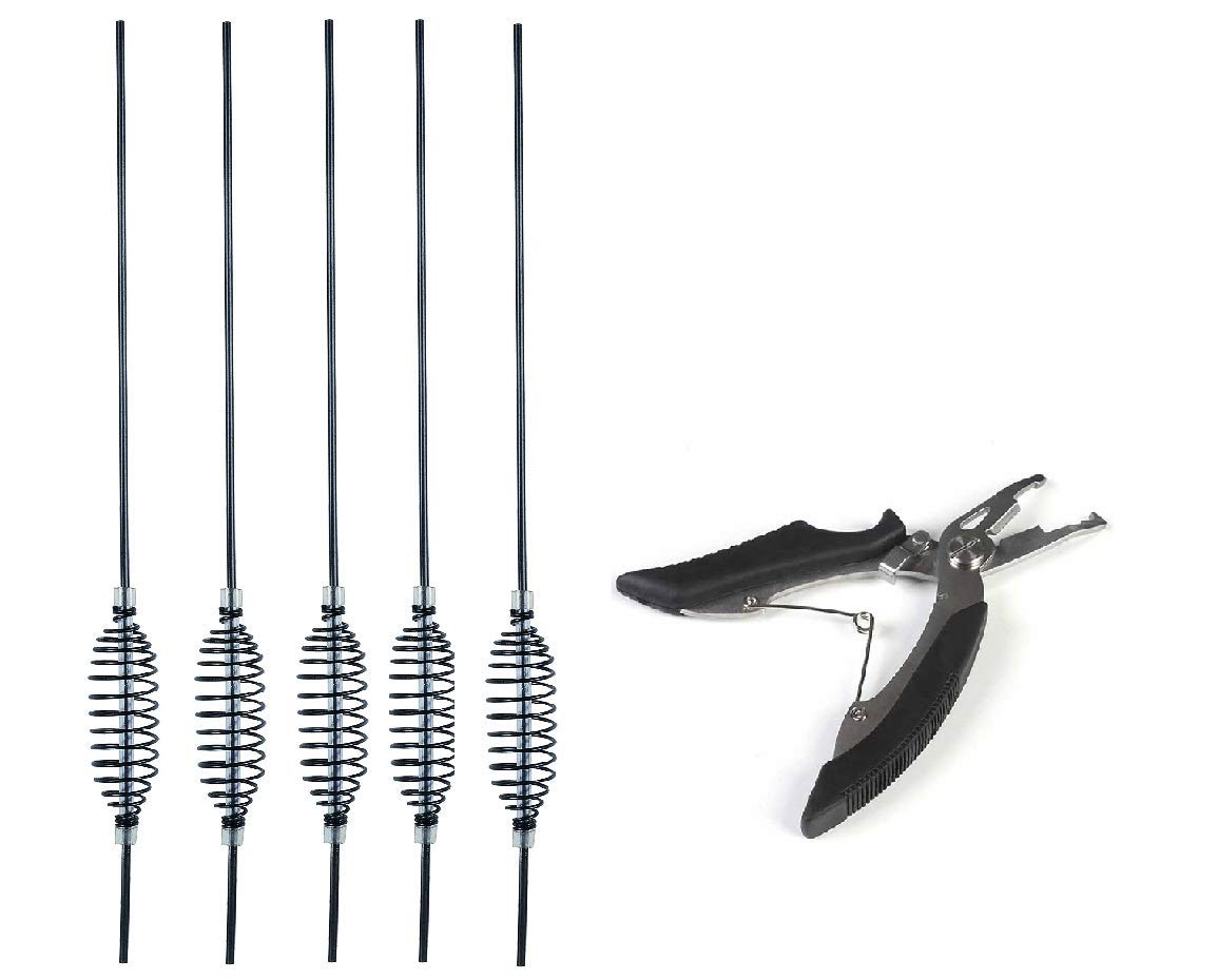Set of 5 feeder spirals, long cast spirals, 31 cm + fishing scissors.
