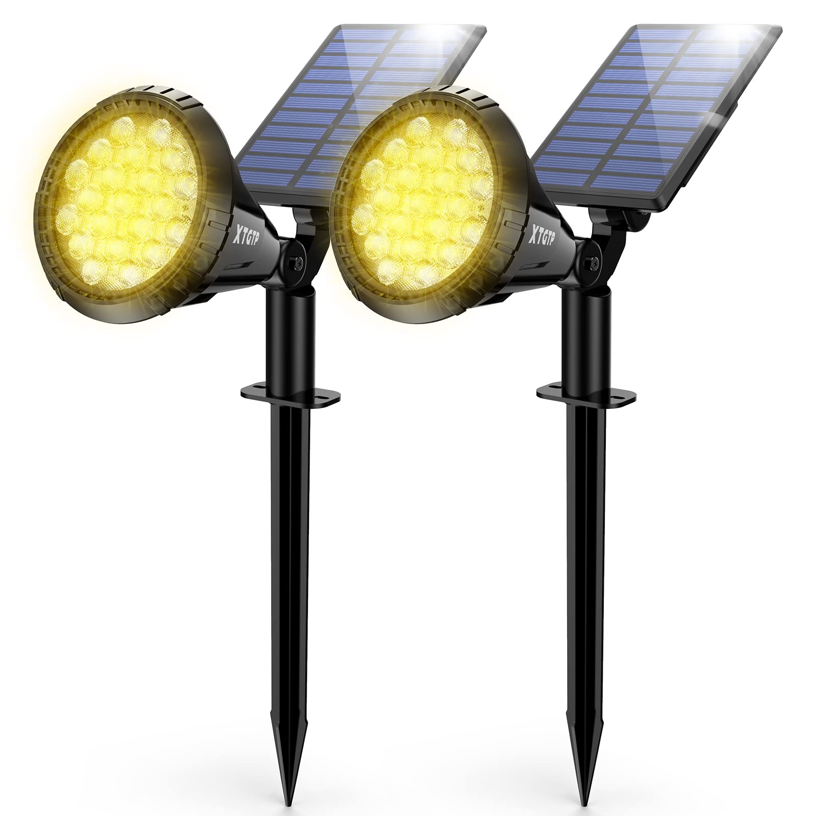 Photo 1 of XTGTP Solar Spot Lights Outdoor, 21 LEDs Solar Landscape Lights Auto On/Off with 3 Modes, IP67 Waterproof Solar Yard Spotlight Wall Lights, 2-in-1 Solar Outdoor Lights for Garden, Pathway, Pool