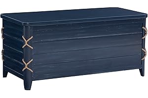 Powell Navy Blue Cedar Rope Detailing Phillip Storage Chest