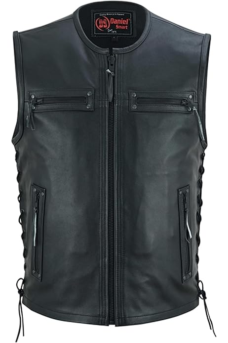 Biker Vest Leather Vests On Amazon DEFY Leather Motorcycle Vests