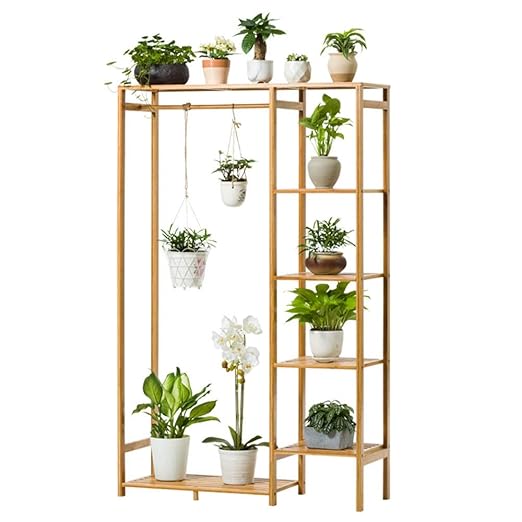 Gububi Colgando Cesta Flor Soporte Escalera Sala de Estar Balcón ...