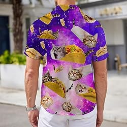 Taco Cat Mens Funny Hawaiian Shirts 3D Graphic