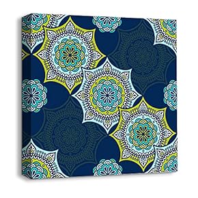 Canvas Wall Art Traditional National Culture Painting Artwork for Home Prints Framed - 12x12 inches