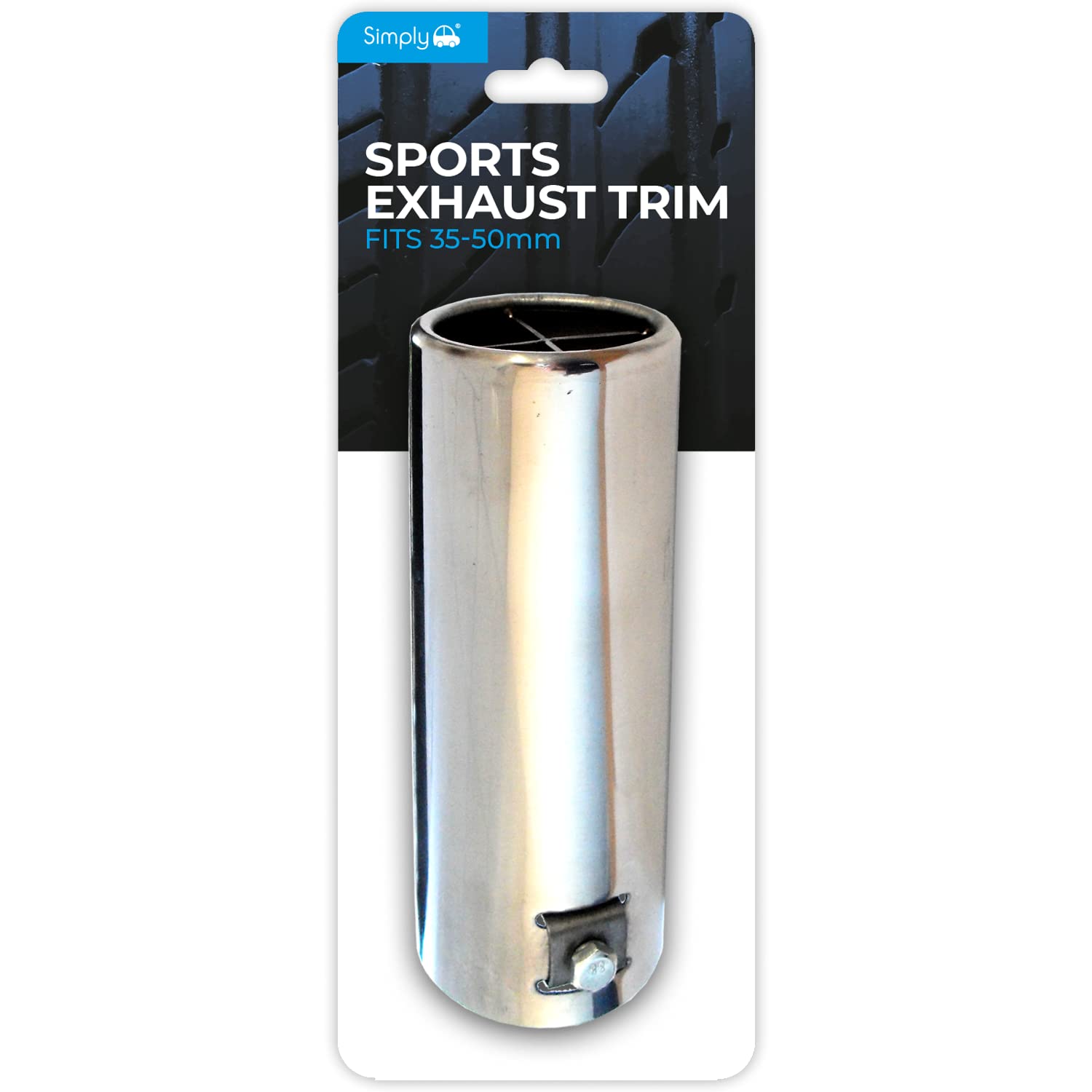 Simply ET003 Styling Sports Exhaust Trim – 35 to 50mm – Easy to Fit – Stainless Steel – Wide Compatibility – Corrosion Resistant