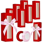 meiqidi 10 Pcs Tumbler Gift Box, Tumbler Boxes with Ribbon and Window, Large White Gift Box for 12oz/16oz/20oz Tumbler, 9.6x3.35x3.35 Inch
