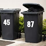 Packwith Pack of 4 White Wheelie Bin Number 7 Stickers 17 cm Vinyl view 5