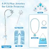 MELAND Princess Blue Light Up Dress Set for Girls 3-10 Years with Crown Wand view 6